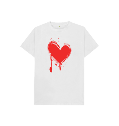 White Graffiti Heart Tee