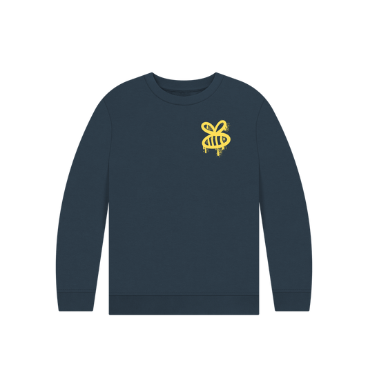 Navy Blue Graffiti Bee Jumper