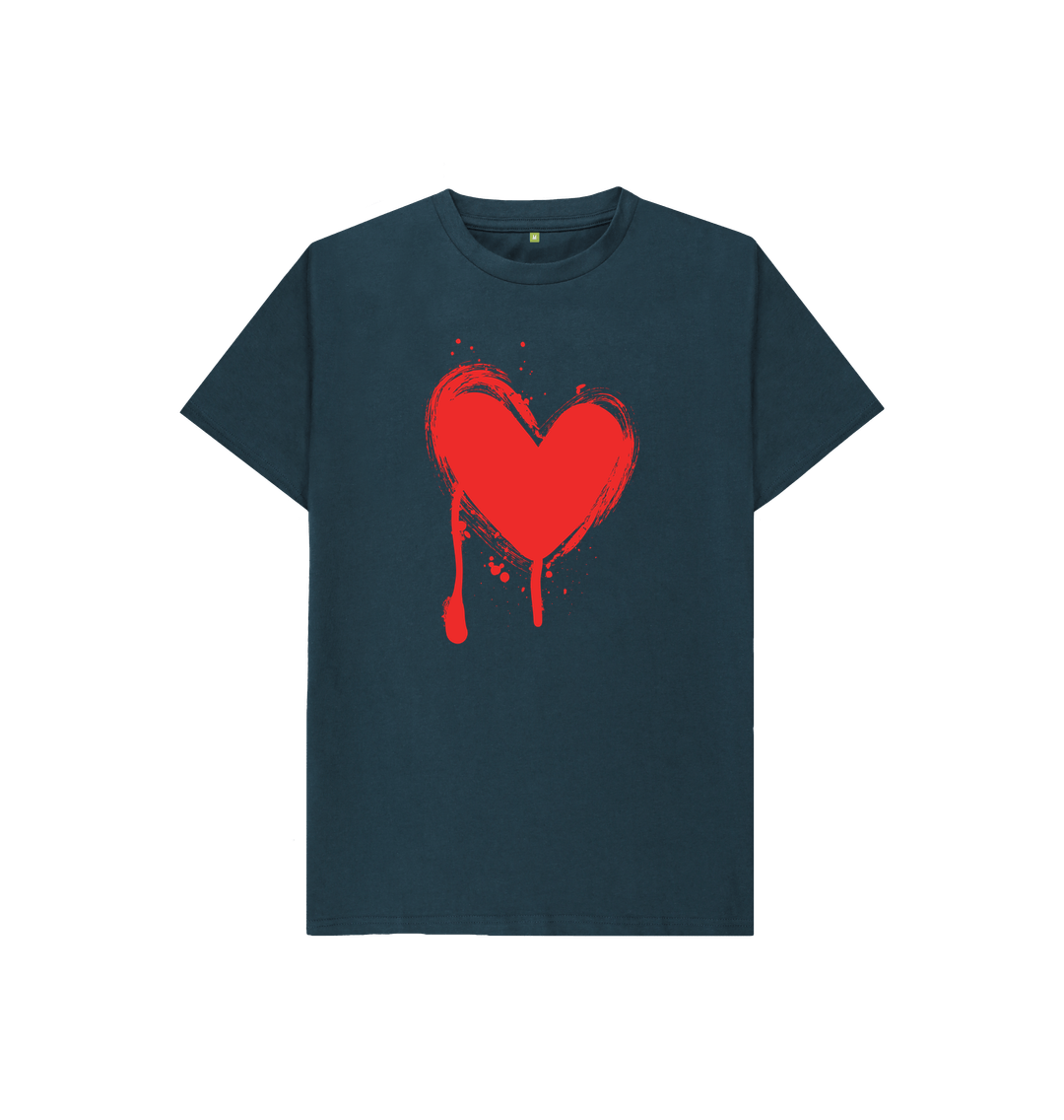 Denim Blue Graffiti Heart Tee