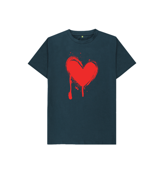 Denim Blue Graffiti Heart Tee