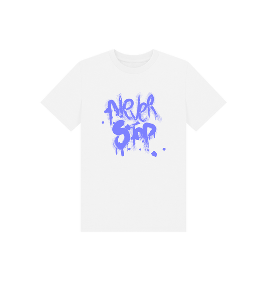 White Graffiti Never Stop T-Shirt