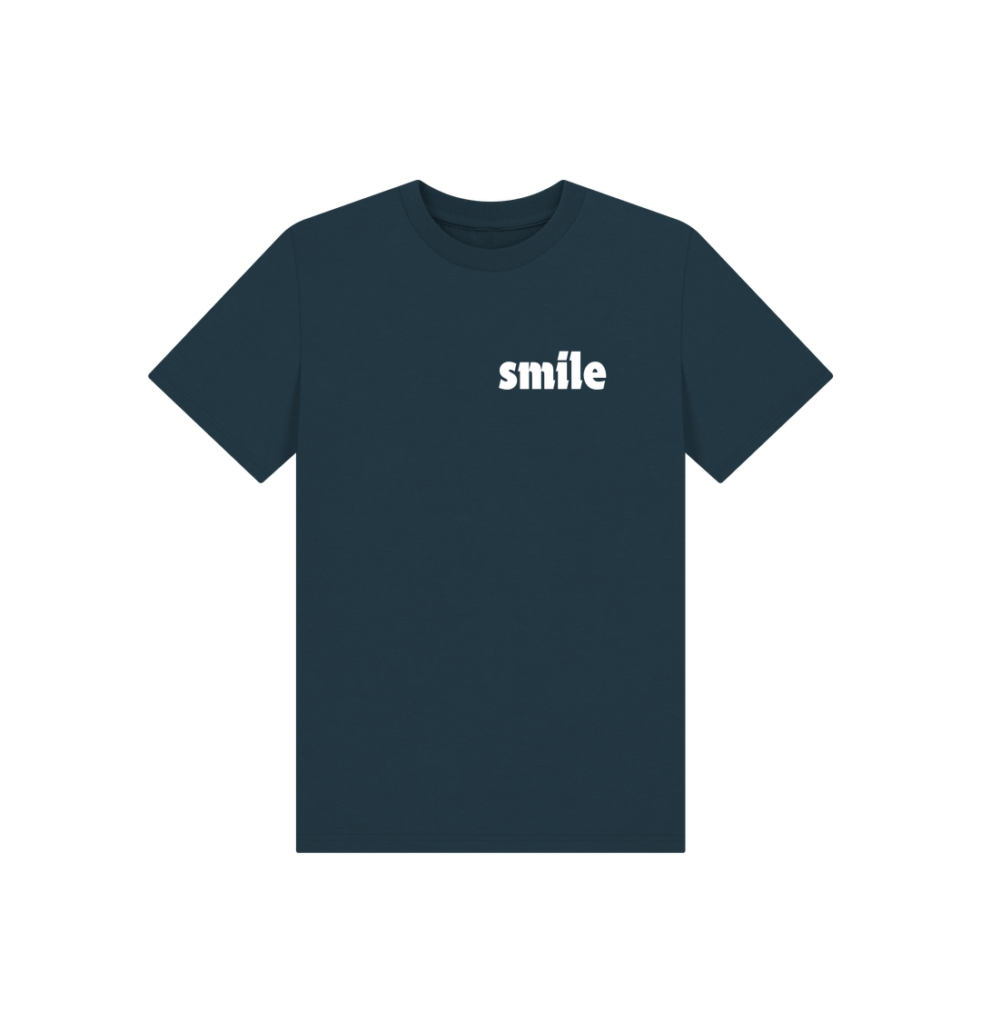 Denim Blue Basic Smile T-Shirt