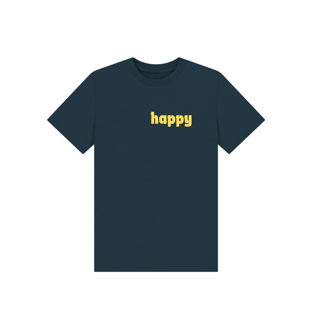 Denim Blue Basic Happy T-Shirt