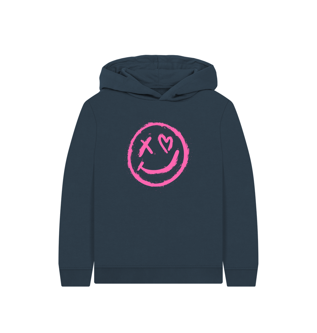 Navy Blue Graffiti Pink Face Hoodie