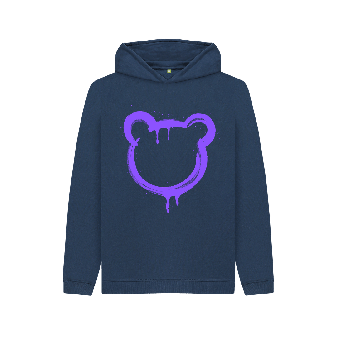 Navy Blue Graffiti Bear Hoodie