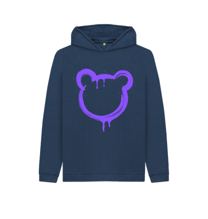 Navy Blue Graffiti Bear Hoodie