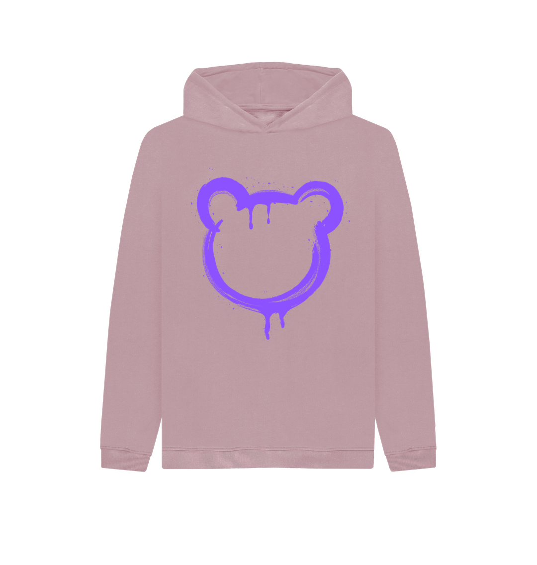 Mauve Graffiti Bear Hoodie