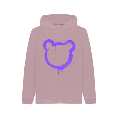 Mauve Graffiti Bear Hoodie